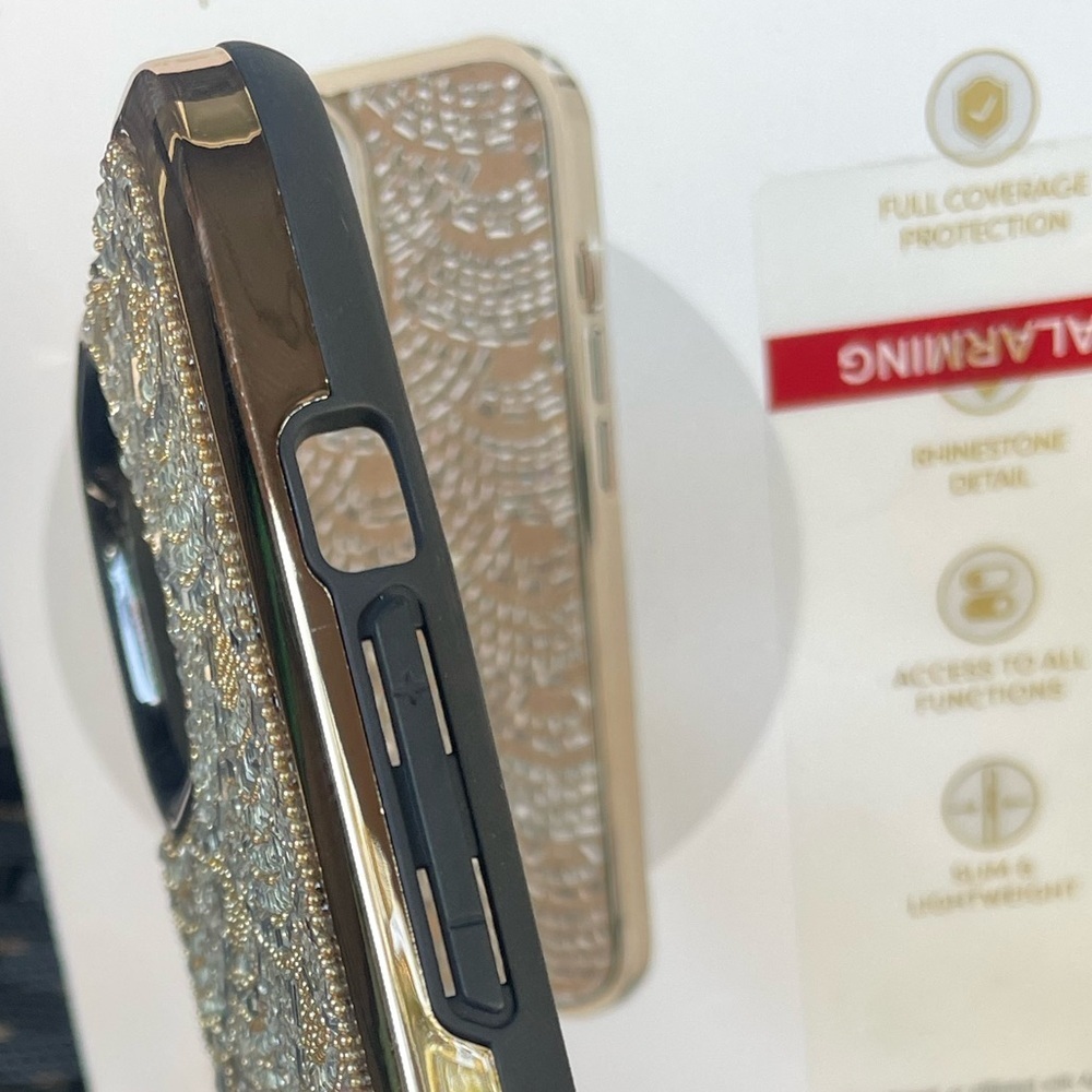 iPhone Case 14/13 ,Gold Glitz & Glam Phone Case for iPhone 14/13 - Picture 9 of 13